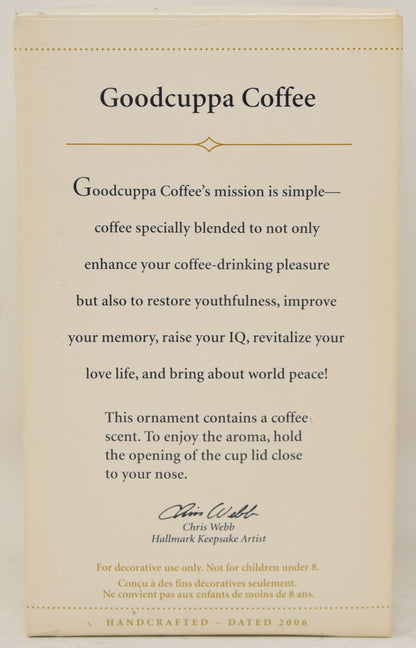 Hallmark Keepsake Ornament Goodcuppa Coffee Cup Christmas Tree 2008 NIB