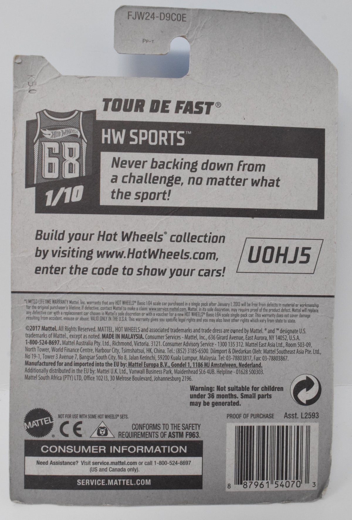 Hot Wheels Tour De Fast HW Sports 1/10 77 Green DieCast Car New