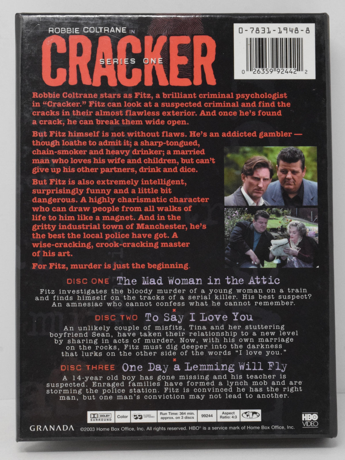Robbie Coltrane in Cracker Series One DVD