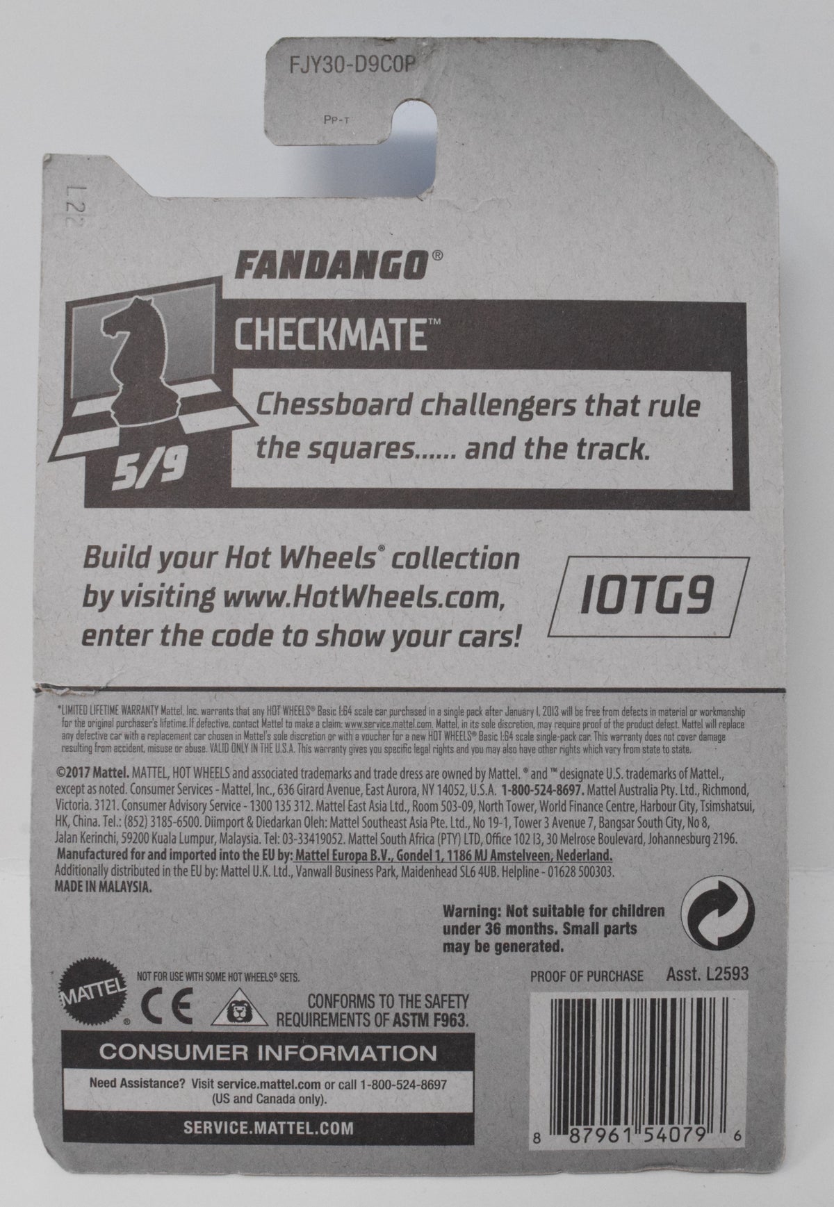 Hot Wheels Fandango Checkmate Rook 5/9 336 Yellow DieCast Car New
