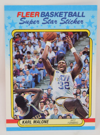 Karl Malone Fleer Super Star Sticker 1988-89 Basketball HOF Card 8