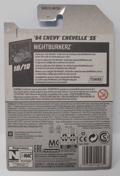 Hot Wheels 64 Chevy Chevelle SS NightBurnerz 10/10 247 Blue DieCast Car New