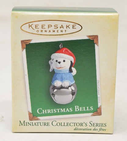 Hallmark Keepsake Ornament Puppy Dog Christmas Bells Tree 2005 NIB
