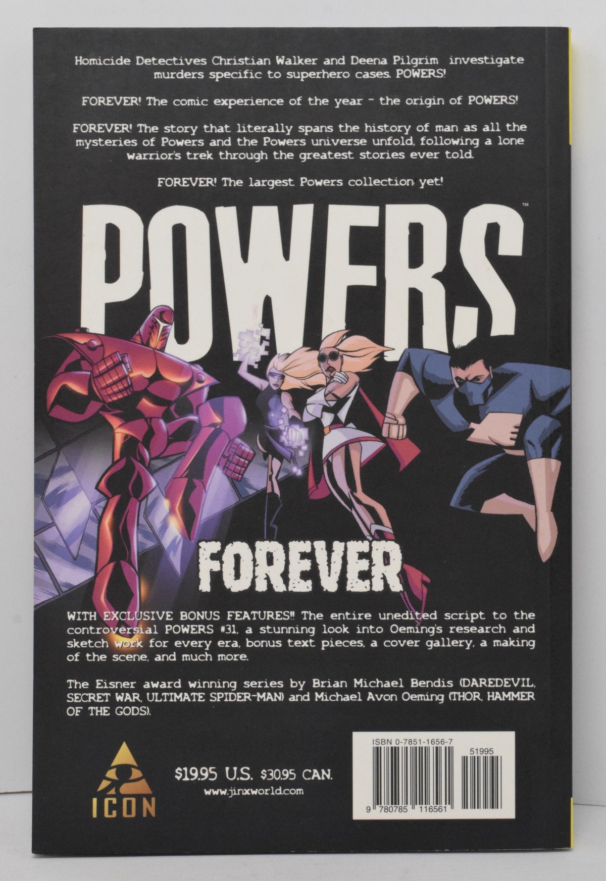 Powers Forever Vol 7 TP Marvel Icon 2004 NM- 9.2 1st Print Brian Bendis
