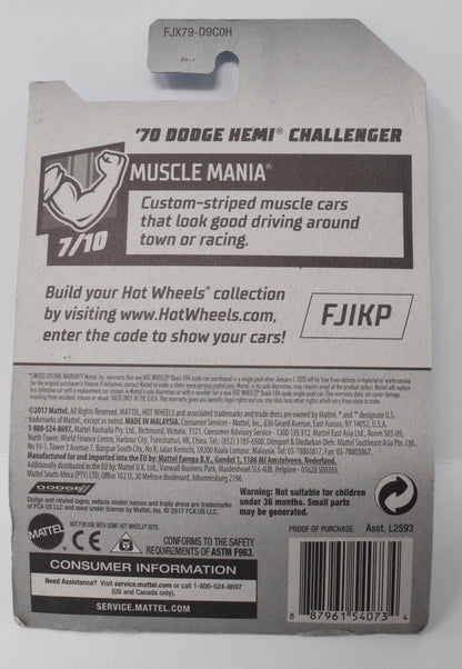 Hot Wheels 70 Dodge Hemi Challenger Muscle Mania Red 7/10 189 DieCast Car New