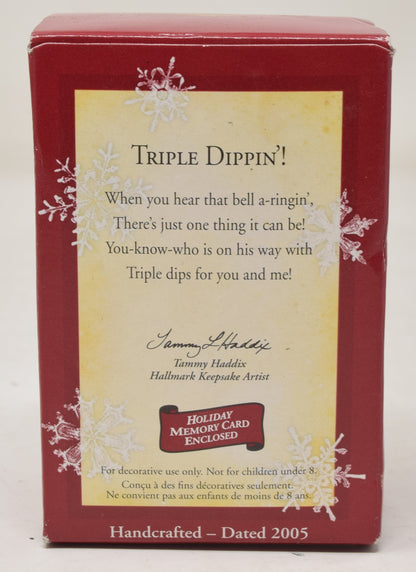 Hallmark Keepsake Ornament Triple Dippin Bear Ice Cream Christmas Tree 2005 NIB