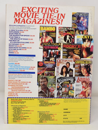Starlog Poster Magazine 5 1985 VF Back To The Future Red Sonja Mad Max Goonies James Bond