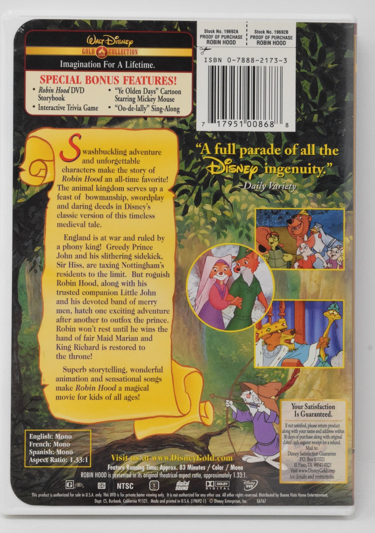 Robinhood DVD Gold Colletion Walt Disney