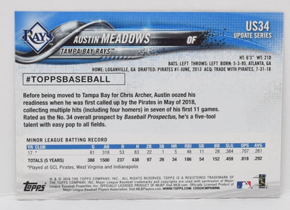 Austin Meadows Baseball Card Topps Update 2018 US34  RC Rookie Rays NM