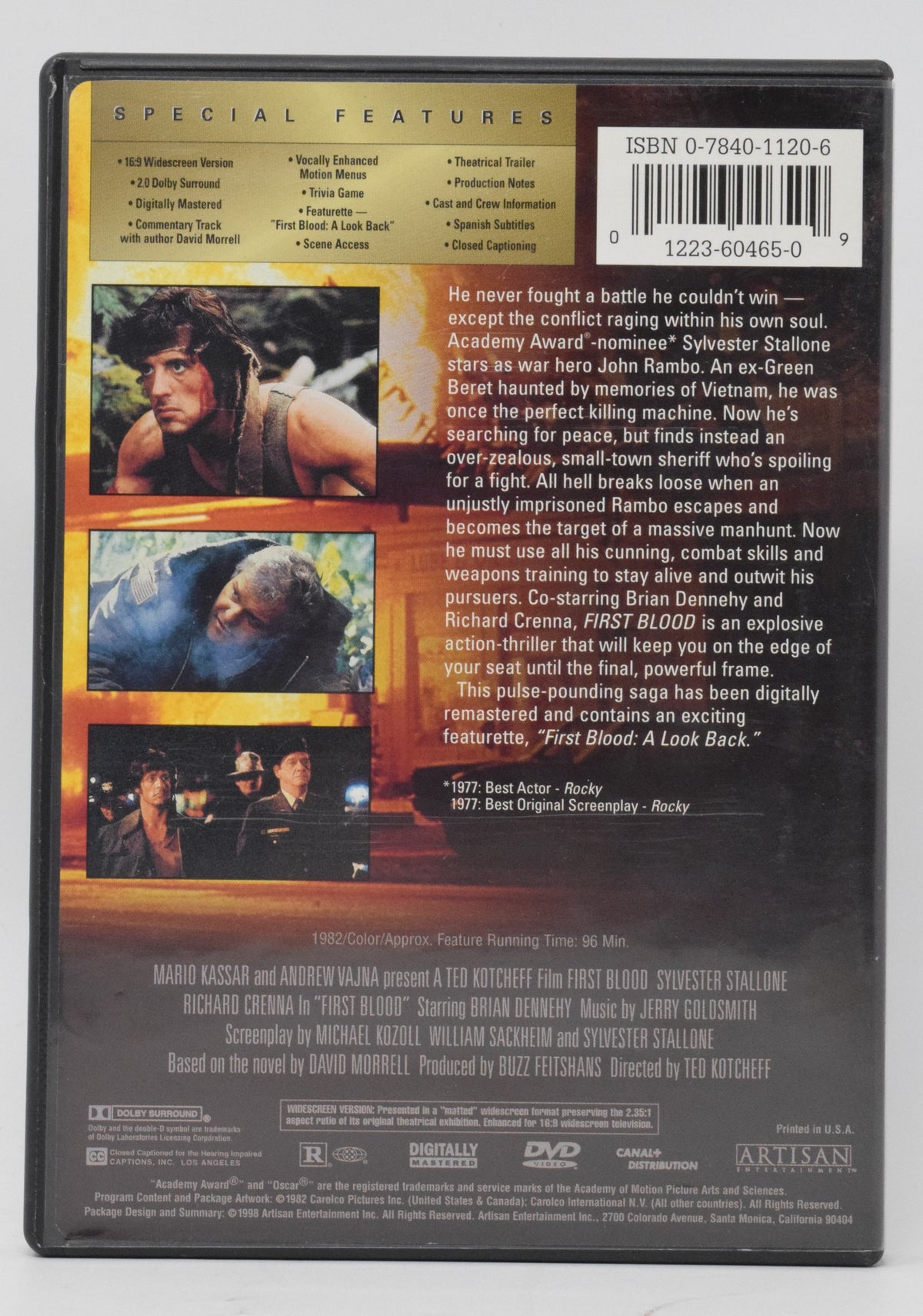 Sylvester Stallone First Blood DVD