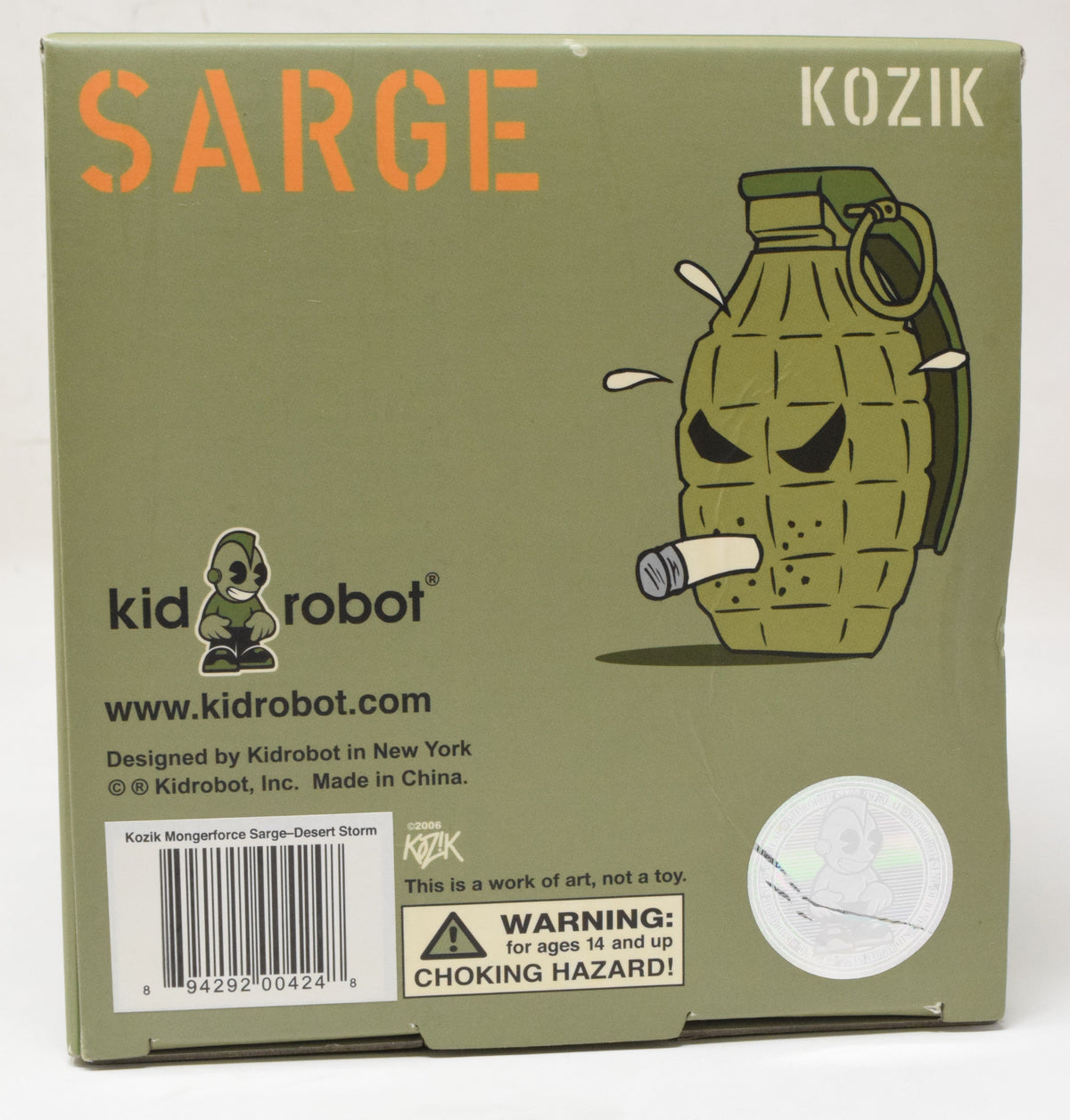 Frank Kozik Kidrobot Sarge Camo Desert Storm Mongerforce Mongers Signed