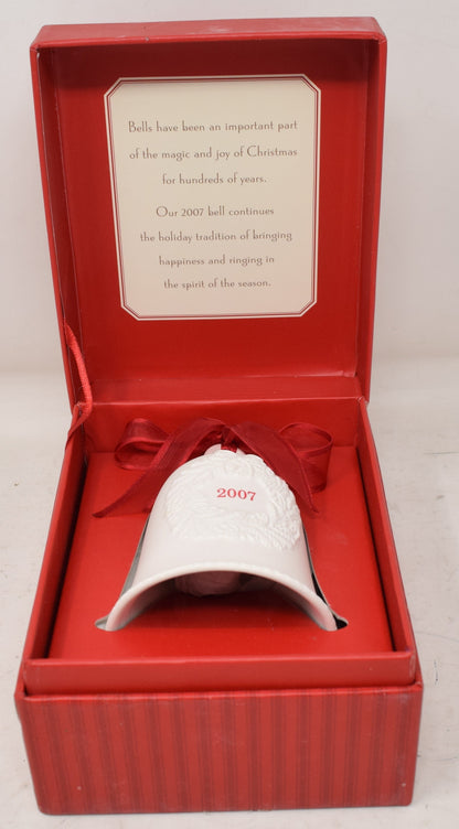 Hallmark Porcelain Dated Bell Christmas Ornament 2007 NIB