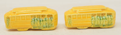 Salt Pepper Shakers San Francisco Cable Trolley Car Ceramic Vintage
