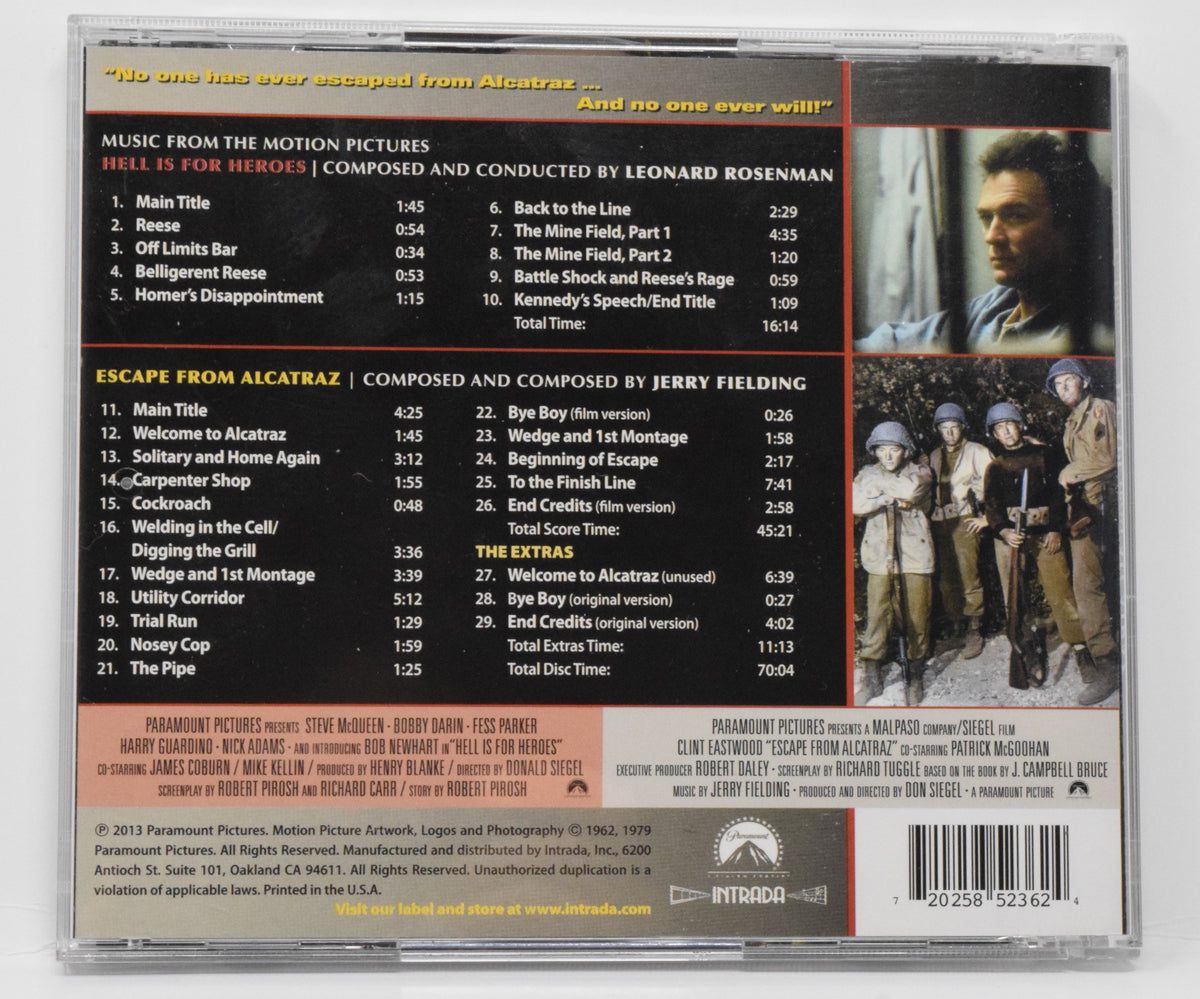 Escape Rfrom Alcatraz Soundtrack CD Jerry Fielding Hell Is For Heroes