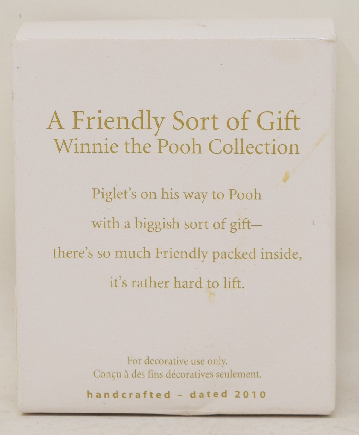 Hallmark Keepsake Ornament Winnie The Pooh A Friendly Sort of Gift Christmas 2010 NIB