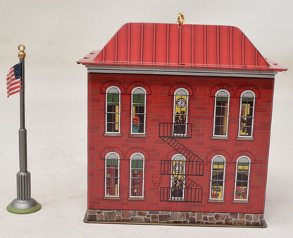 Hallmark Keepsake Ornament Schoolhouse Flagpole Town Country Christmas 2003 NIB