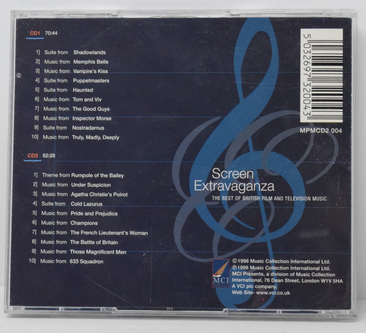 Screen Extravaganza British Film Soundtrack CD National Symphony Orchestra MCI