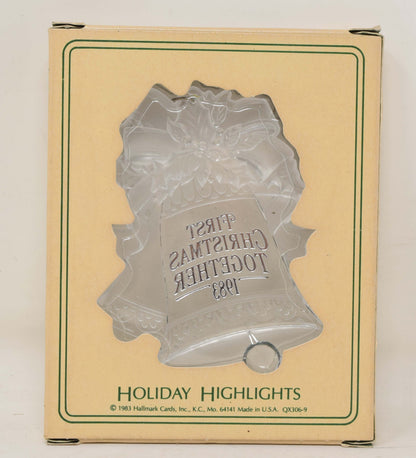 Hallmark Keepsake Ornament First Christmas Together Bell Acrylic Tree 1983 NIB