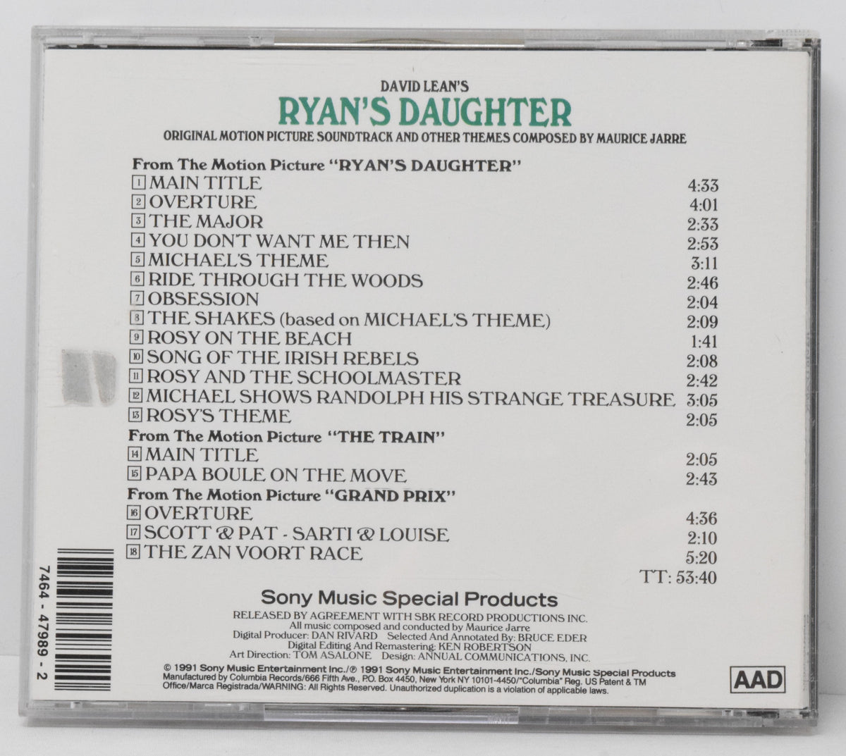 Ryans Daughter Soundtrack CD Maurice Jarre Sony