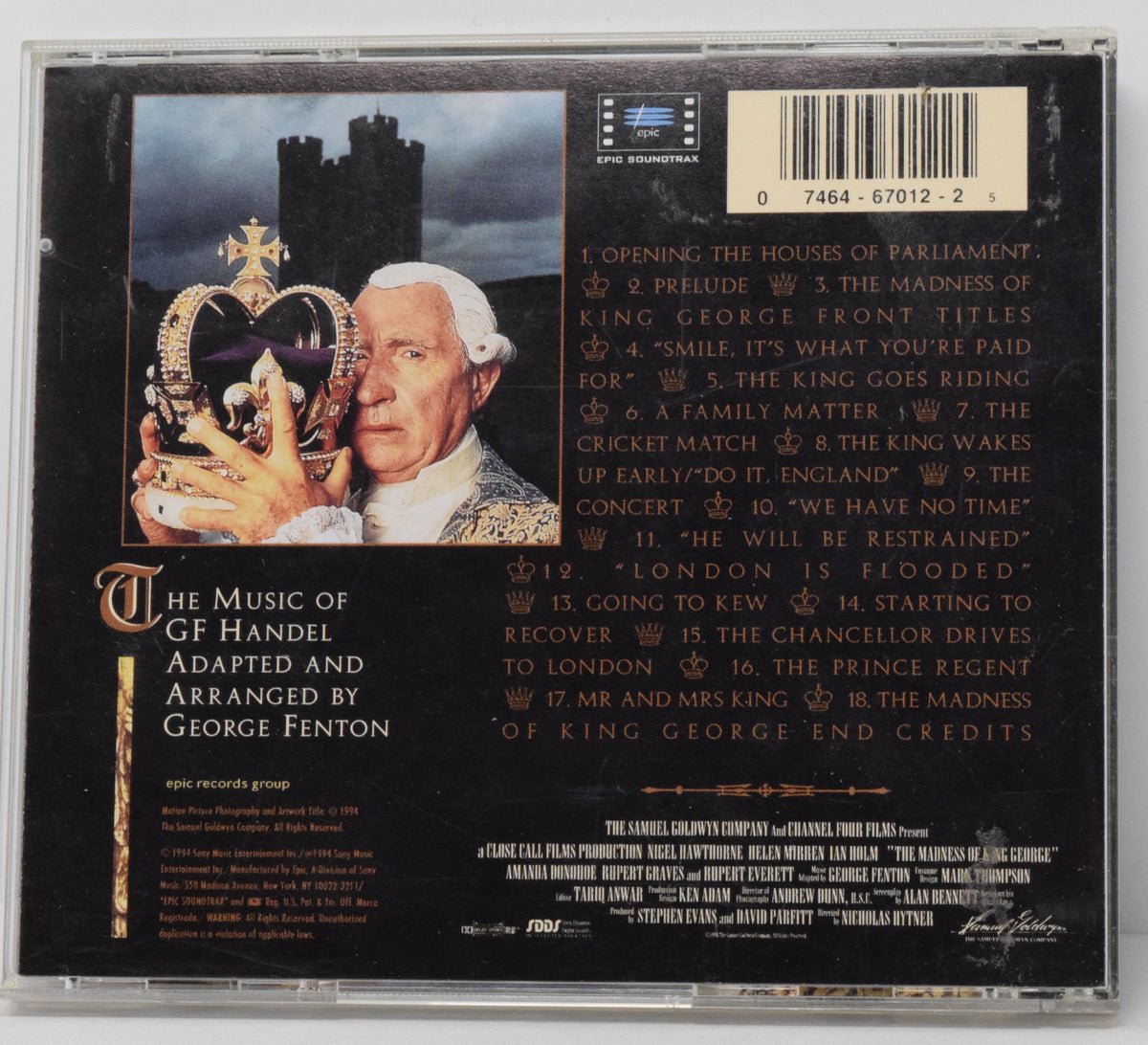 The Madness Of King George Soundtrack CD George Fenton Epic