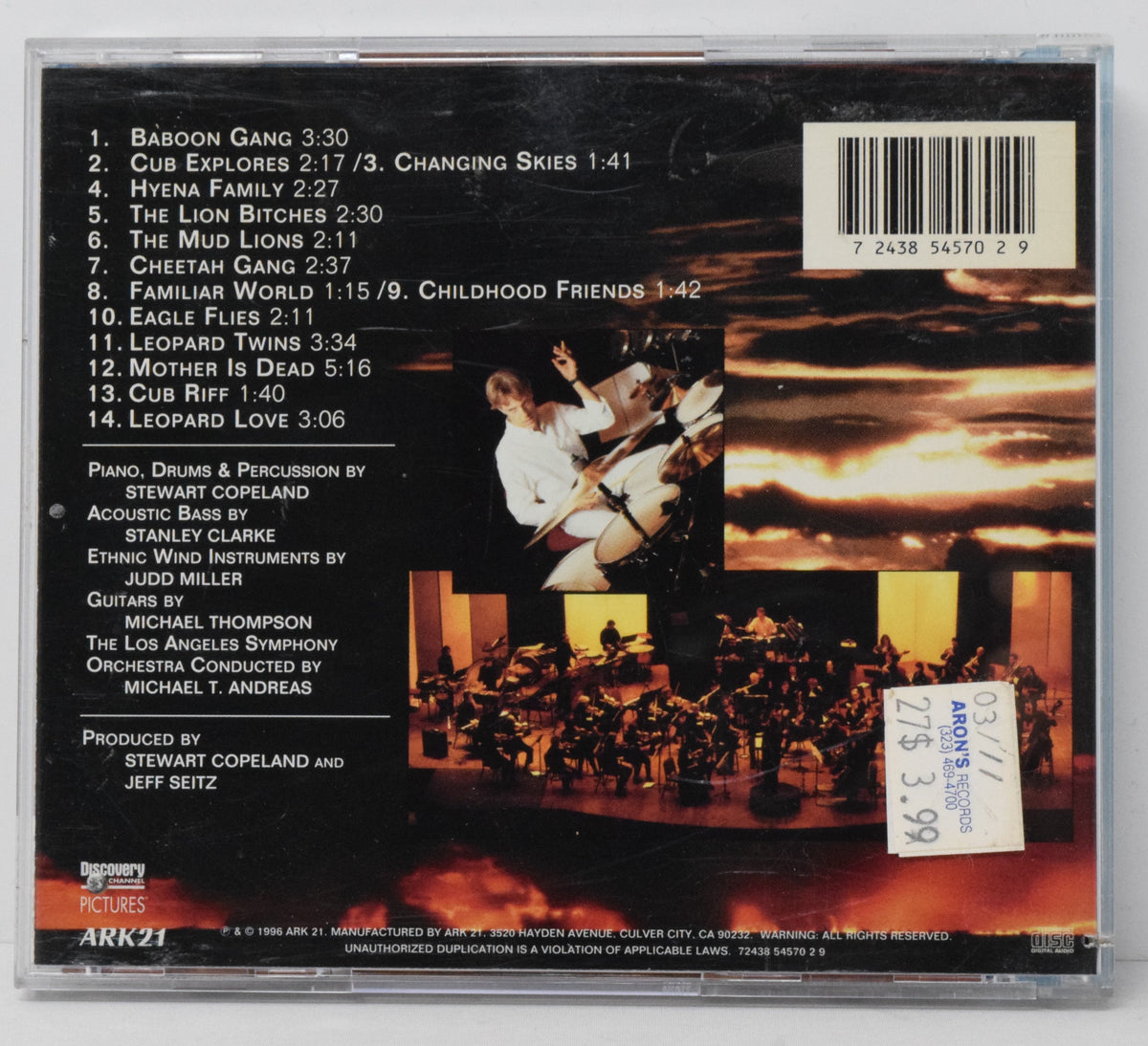 The Leopard Son Score Soundtrack CD Stewart Copeland Ark21