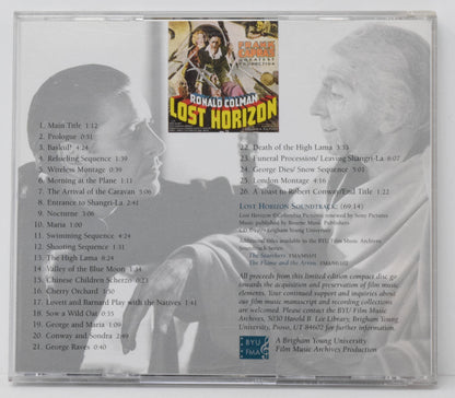 Lost Horizon Soundtrack CD Dimitri Tiomkin BYU FMA