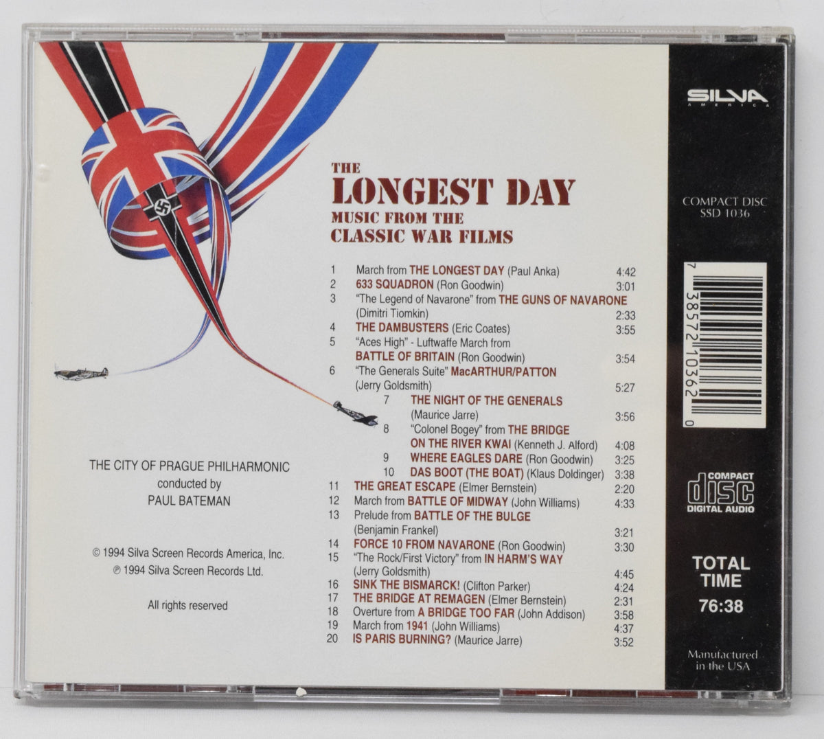 The Longest Day Soundtrack CD Paul Bateman Silva Classic War Films