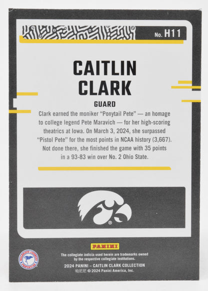 Caitlin Clark Highlights WNBA Basketball Card Panini Donruss 2024 Collection H11