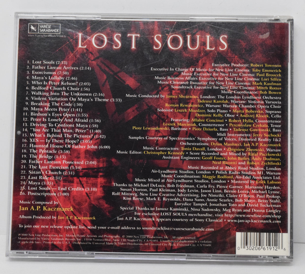 Lost Souls Soundtrack CD Jan AP Kaczmarek Varese