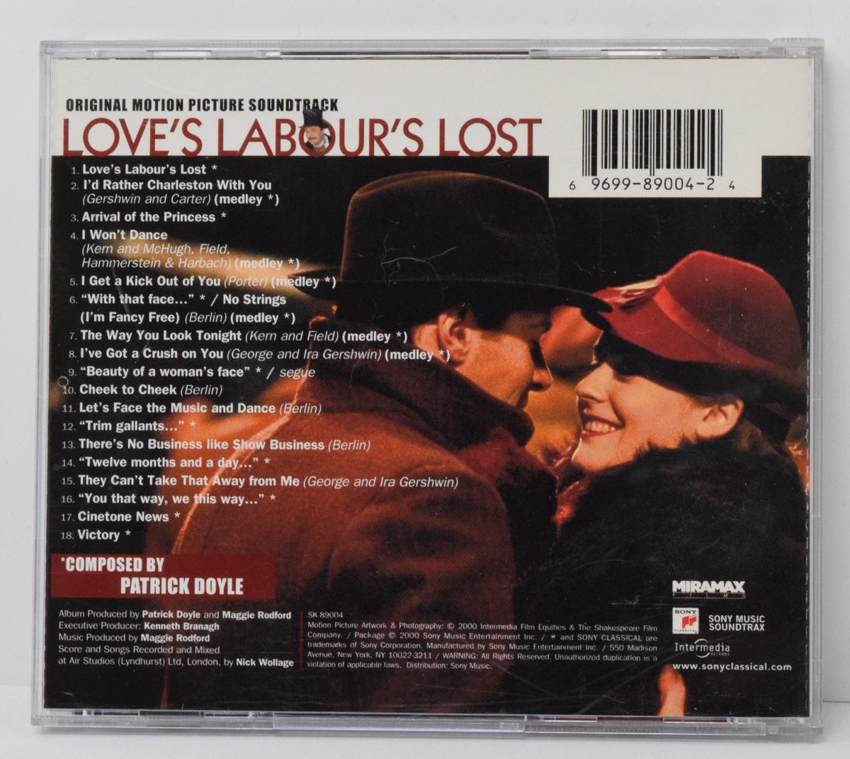 Loves Labours Lost Soundtrack CD Patrick Doyle Sony
