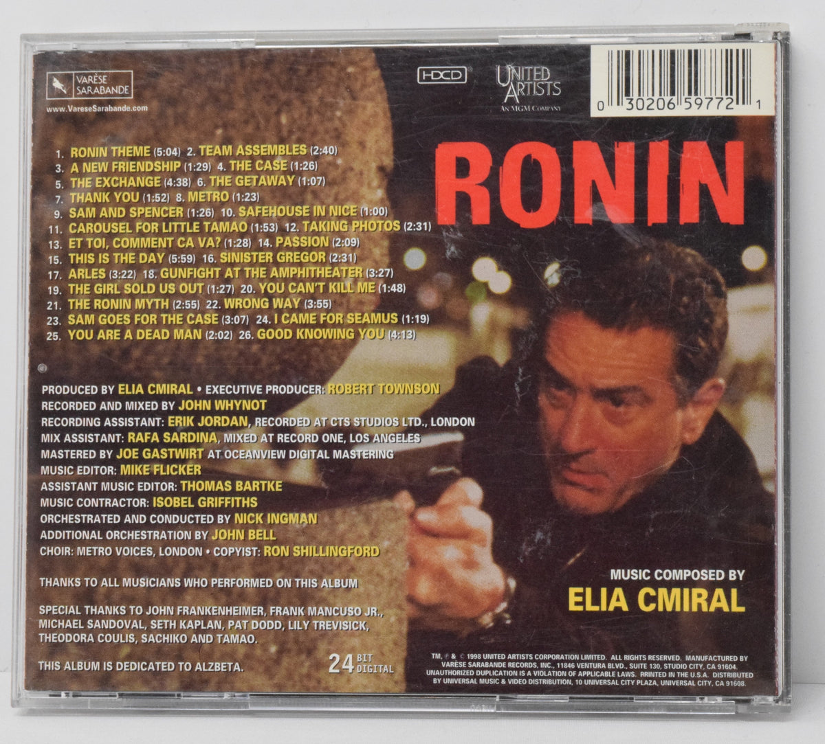 Ronin Soundtrack CD Elia Cmiral Varese