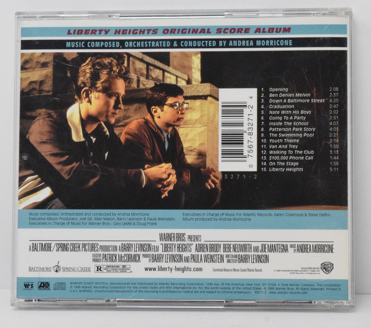 Liberty Heights Soundtrack CD Andrea Morricone Warner