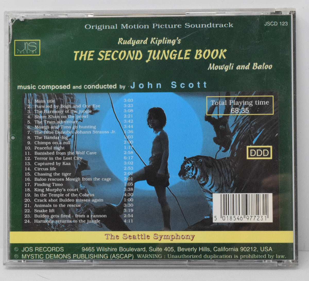 The Second Jungle Book Soundtrack CD John Scott Seattle Symphony JOS