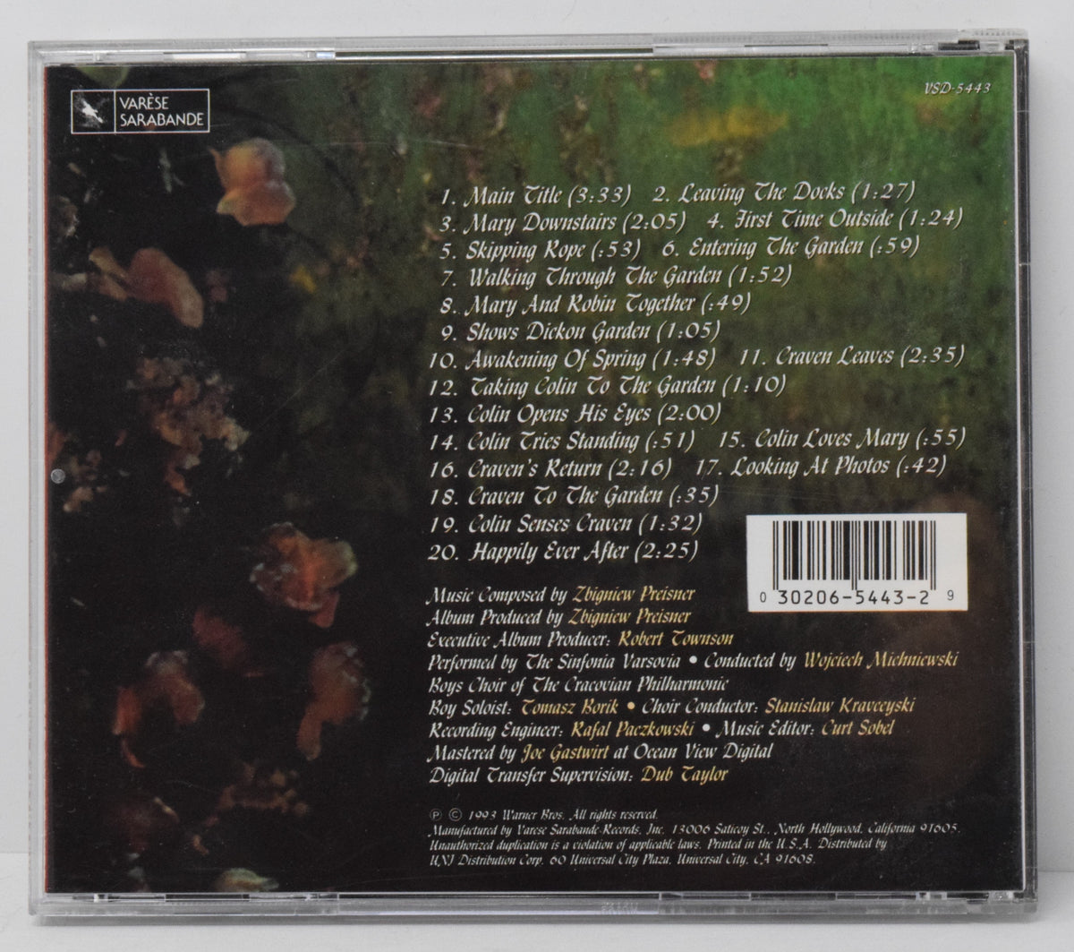 The Secret Garden Soundtrack CD Zbigniew Preisner Varese