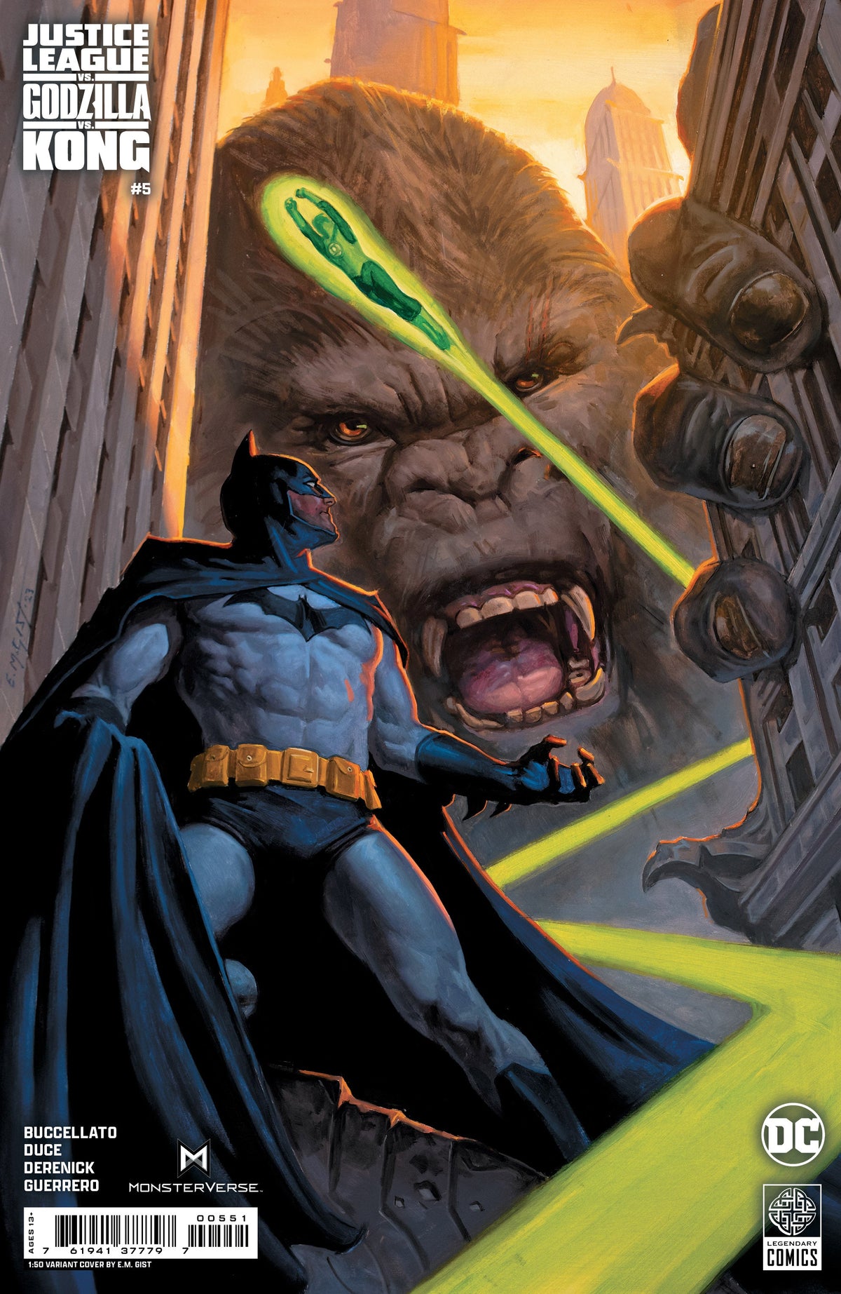 Justice League Vs Godzilla Vs Kong #5 (Of 7) E 1:50 Em Gist Card Stock Variant (02/20/2024) Dc