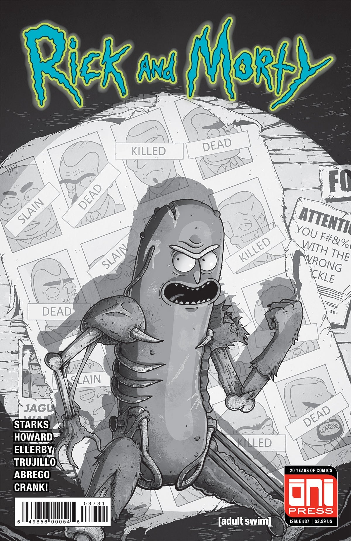 Rick and Morty #37 — Mike Vasquez Pickle Rick B&W Homage Variant