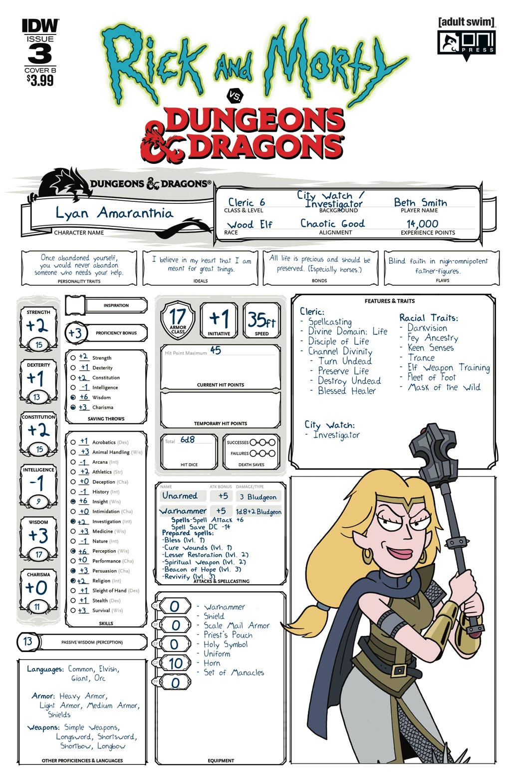 Rick and Morty vs. Dungeons & Dragons #3 — Troy Little Cover B