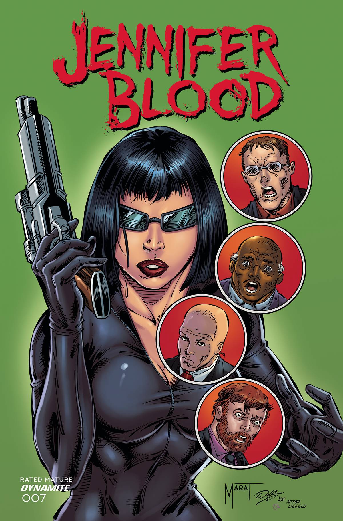 Jennifer Blood #7 L Marat Mychaels Rob Liefeld Homage FOC Bonus Variant (Mr) (04/20/2022) Dynamite