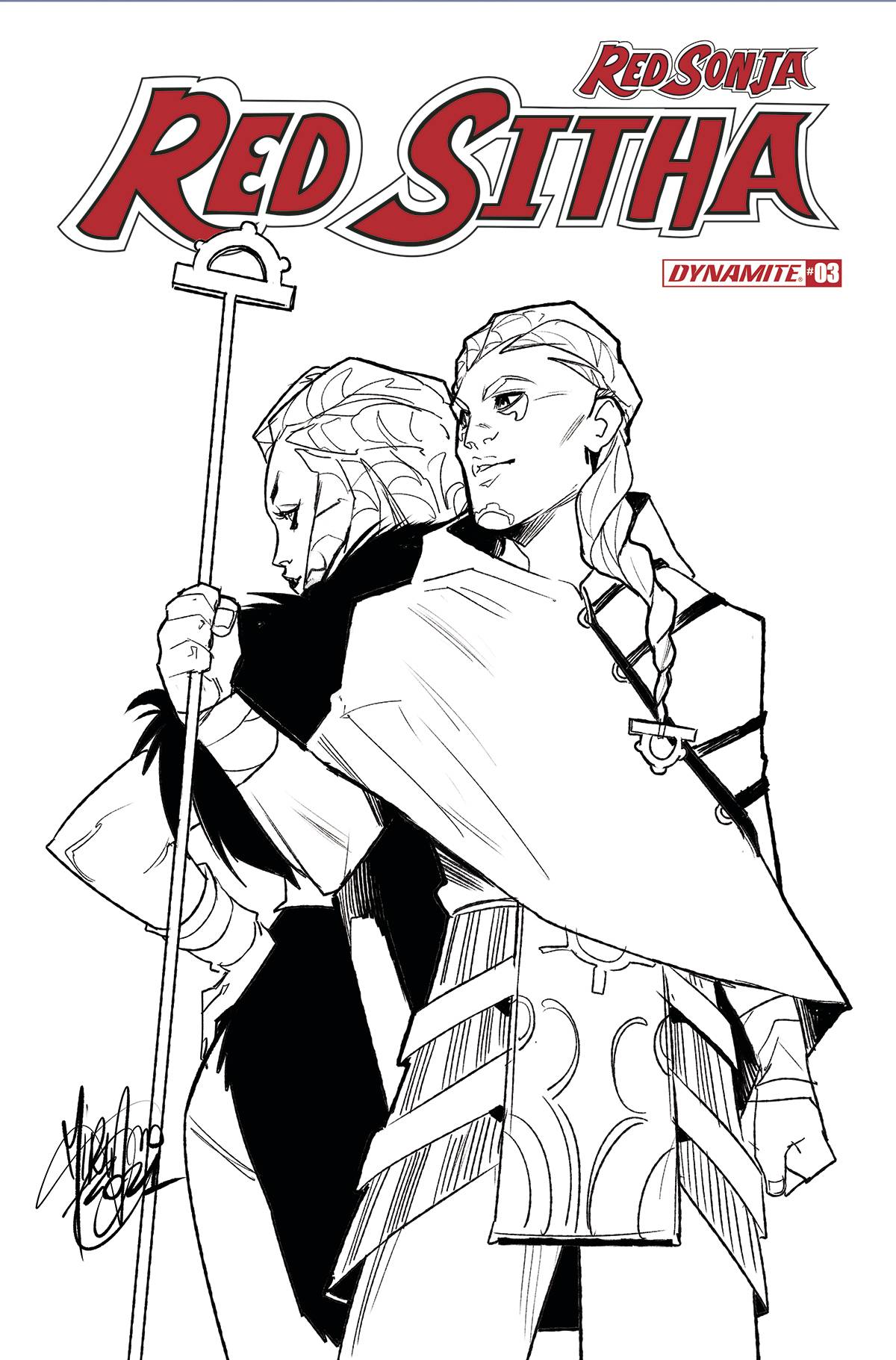Red Sonja Red Sitha #3 N 1:7 Mirka Andolfo B&W FOC Bonus Variant (07/06/2022) Dynamite