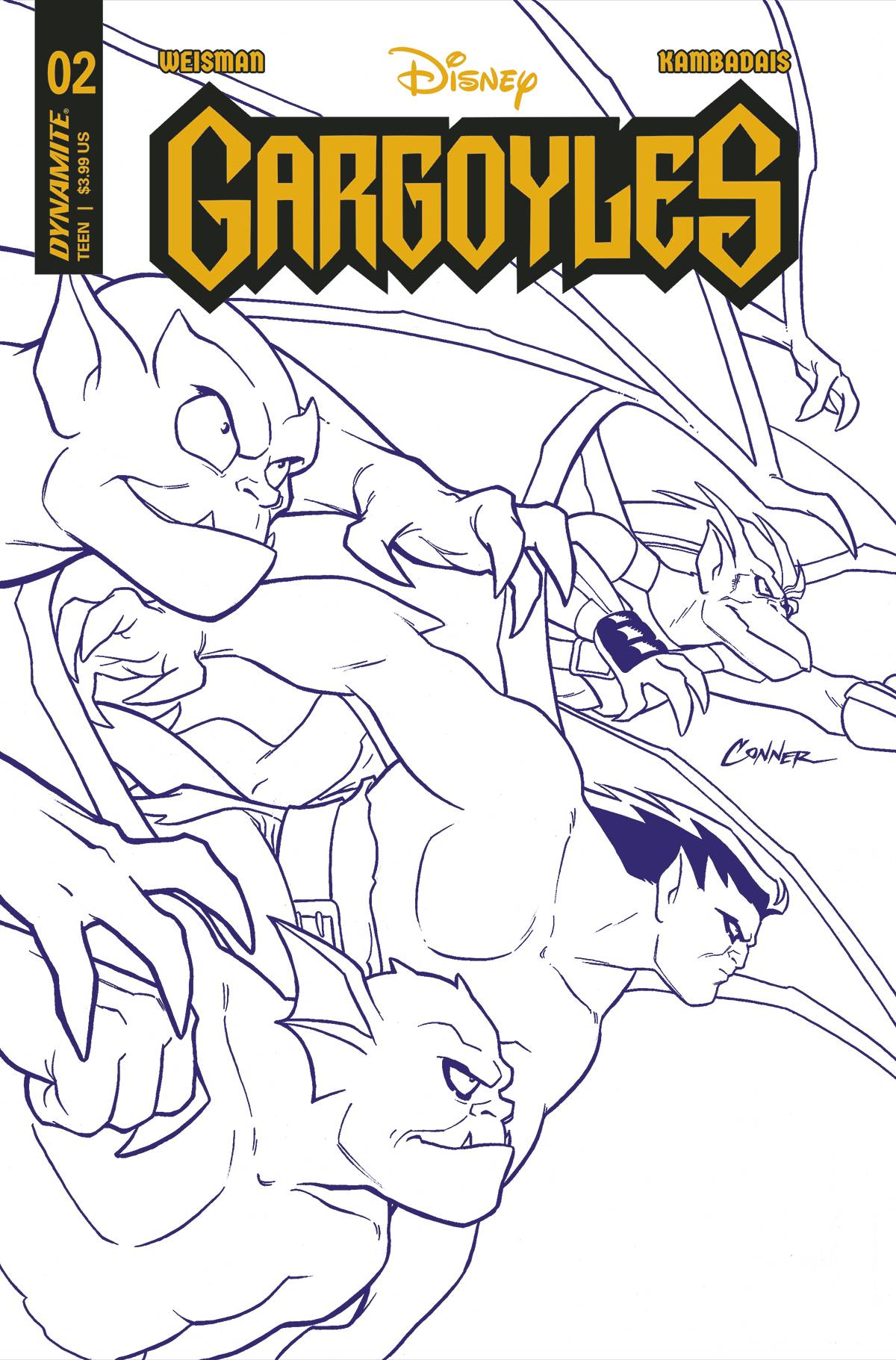 Gargoyles #2 J 1:20 Amanda Conner Purple Line Art Variant (01/18/2023) Dynamite