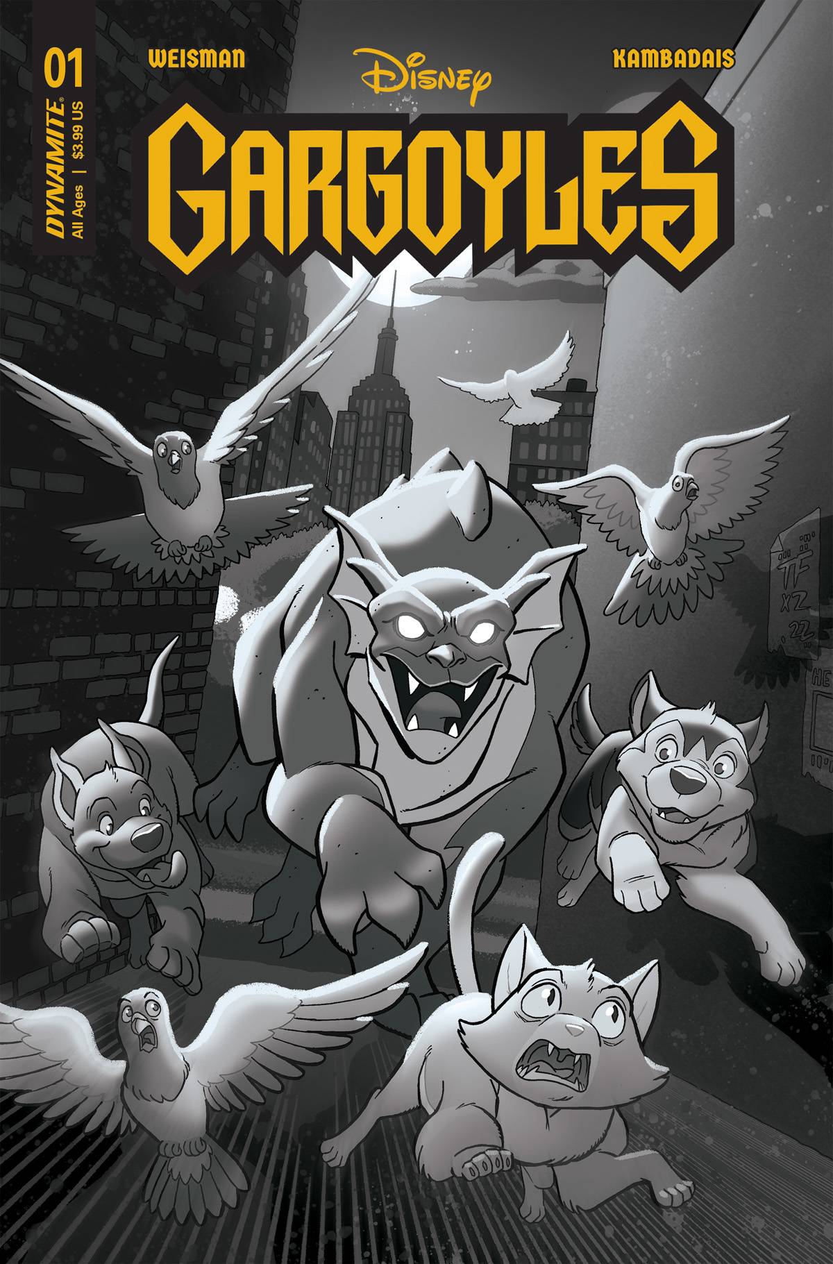 Gargoyles #1 Zd 1:10 Foc Tony Fleecs & Forstner B&W Variant (12/07/2022) Dynamite