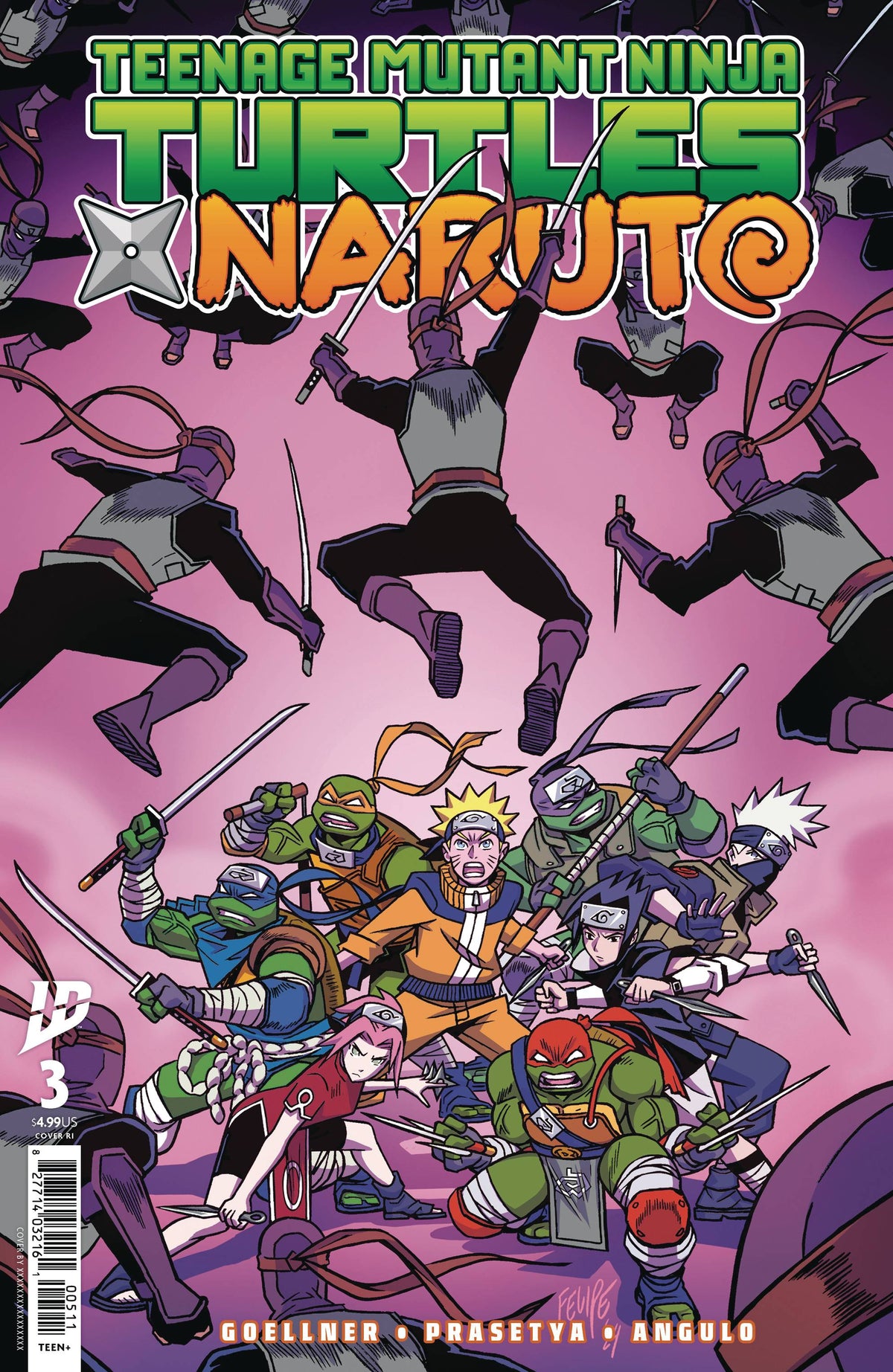 Teenage Mutant Ninja Turtles X Naruto #3 A1 Cover Set Of 8 1:25 1:50 1:75 1:100 (03/26/2025) Idw