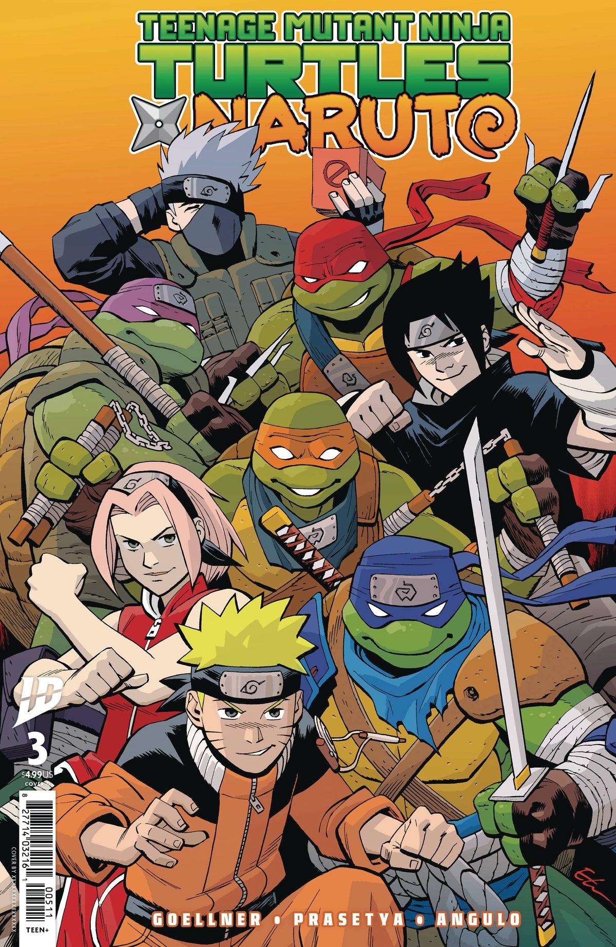 Teenage Mutant Ninja Turtles X Naruto #3 A1 Cover Set Of 8 1:25 1:50 1:75 1:100 (03/26/2025) Idw