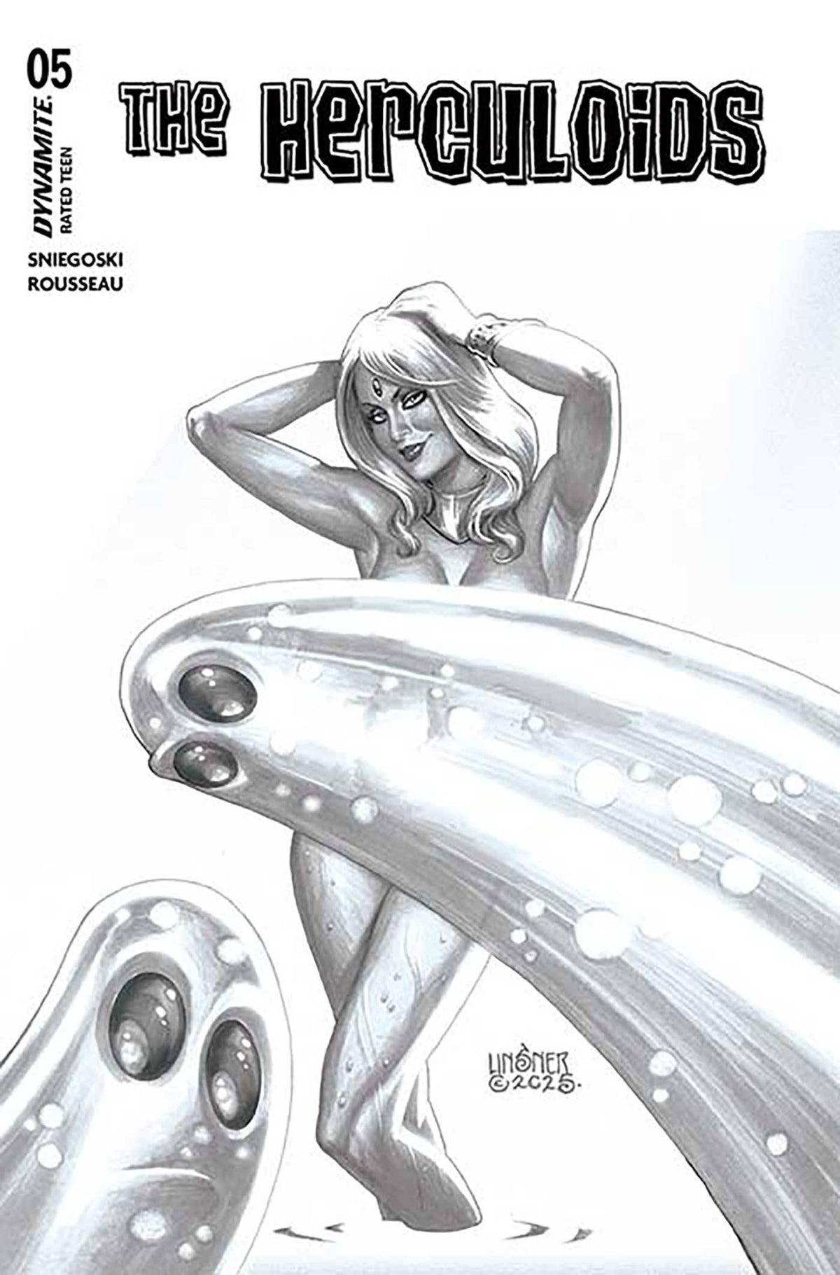 Herculoids #5 E 1:10 Joseph Michael Linsner Line Art (06/18/2025) Dynamite
