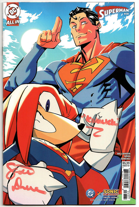 Superman #38 F Daniele Di Nicuolo Dc X Sonic Variant SIGNED Scott Dreier Knuckles (05/27/2026) Dc