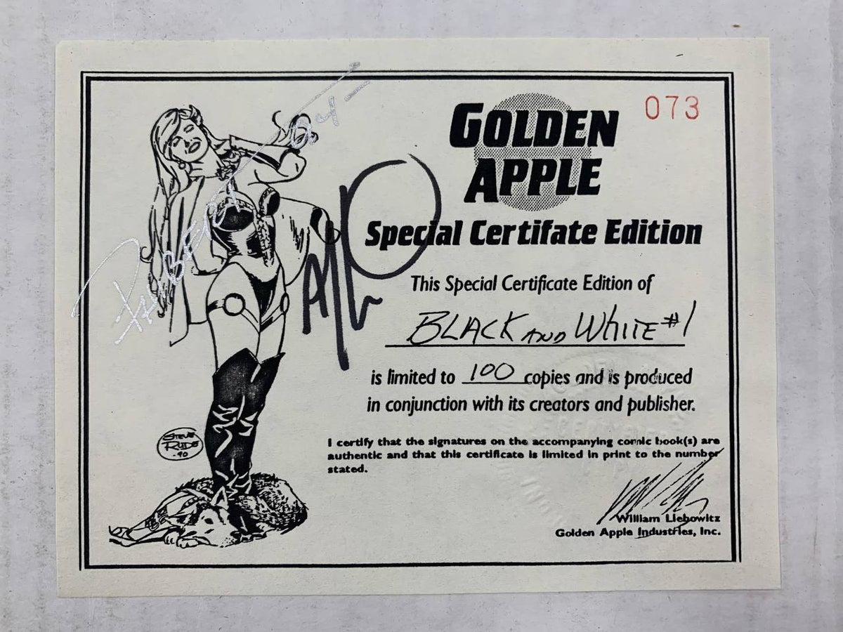 Black And White 1 Image 1994 NM Signed 2x Art Thibert Pamela Golden Apple Comics COA